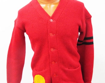 1940s Varsity Red Sweater with 1891 Patch