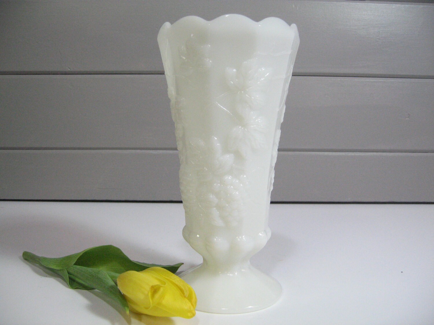 Large Milk Glass Vase Westmoreland Milk Glass Wedding Milk