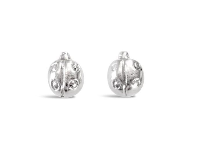 Solid Sterling Silver Ladybird Earrings