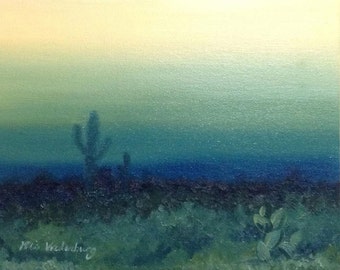 Desert Dusk- Original Oil Painting Landscape Painting Abstract Painting by Mia Vredenburg, 5x7
