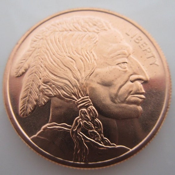 Buffalo Nickel 1 oz .999 Pure Copper Challenge Coin
