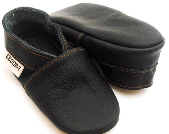 soft sole baby shoes infant kids children boy black 2 3 y bebes garcon fille cuir souple chaussons chaussures Krabbelschuhe ebooba OT-17-B-M