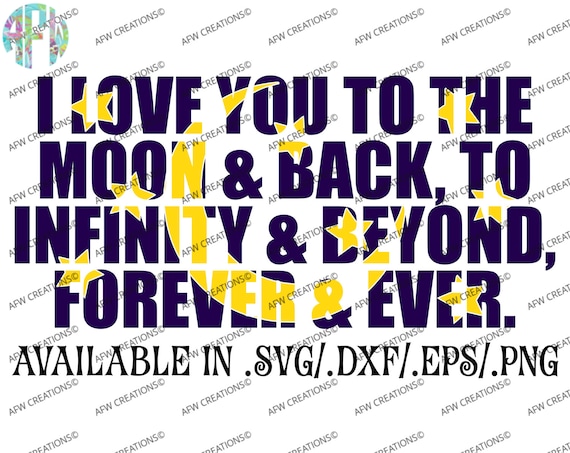 Download Digital Cut File I love you to the moon and back SVG DXF