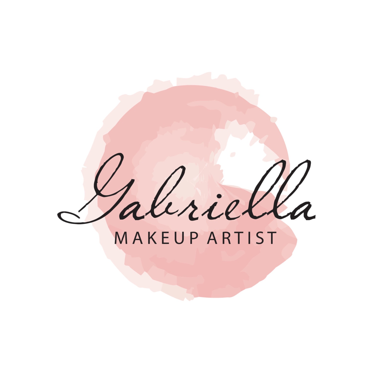 Instant Download Pre-Made Watercolor Blush Logo Makeup Artist