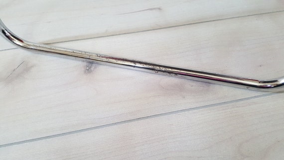 Pair Mid Century Arm Chairs Red Upholstered / Chrome Tube