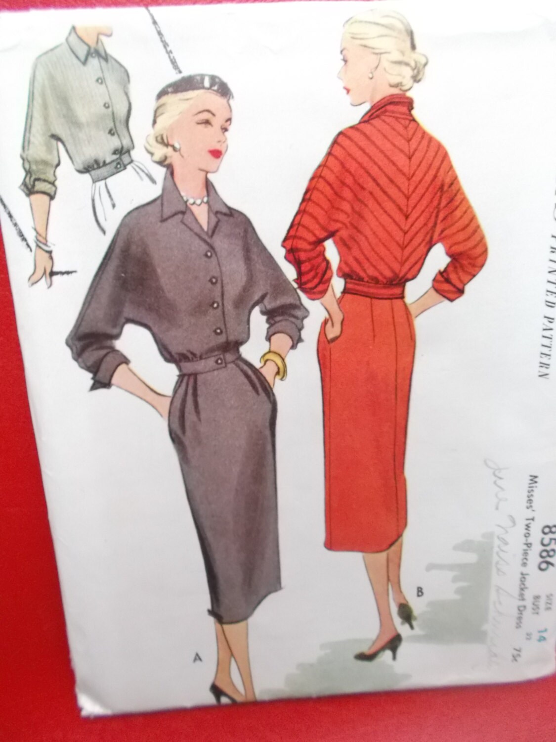 UNCUT and FF Pattern Pieces Vintage McCalls Sewing Pattern 8586 Two ...