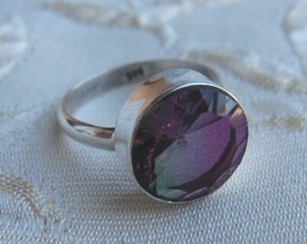 Mystic Pink Touraline Sterling Silver Rings 6 1/2 & 8