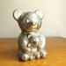 Vintage Teddy Bear Bank, Silver Bear, Children's Bank, Coin Bank, Money Storage, Kids Room Decor