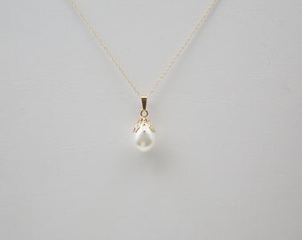 14K Yellow Gold Freshwater Pearl Necklace