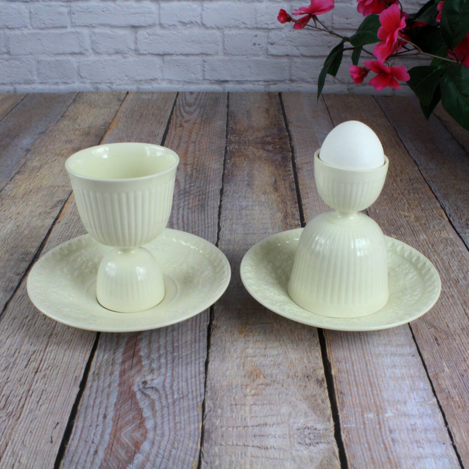 Wedgwood Egg Cups and Saucers Double Egg Cups 1940s