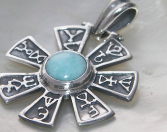Handcrafted Oxidized .925 Sterling Silver Oxidized Rosette From Pliska Pendant IYI Tangra Dullo