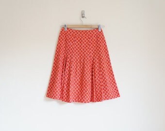 Vintage Summer Skirt / Vintage Red Skirt