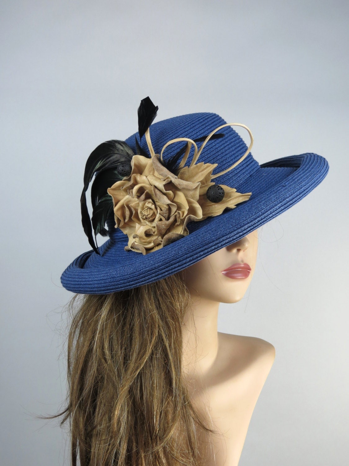 navy blue wedding hat