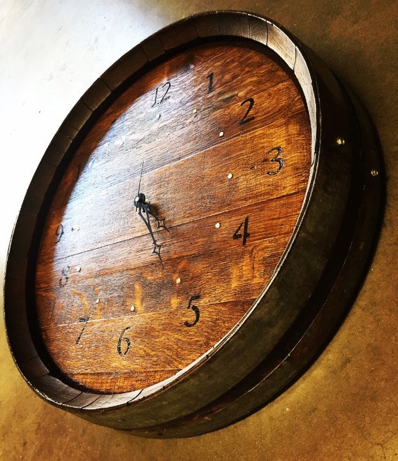 Wine Barrel Clock by BeyondaBarrel on Etsy
