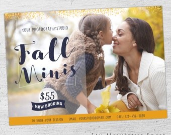 Fall Mini Session Template, Fall Photography Marketing Board, Fall Mini Template, Autumn, Photoshop Template for Photographers - 07-006