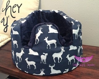 Premier Prints Navy Deer and Navy Minky Silhouette Bumbo Cover