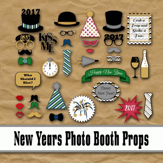 Items similar to 2017 New Years Eve Photo Booth Props and Decorations