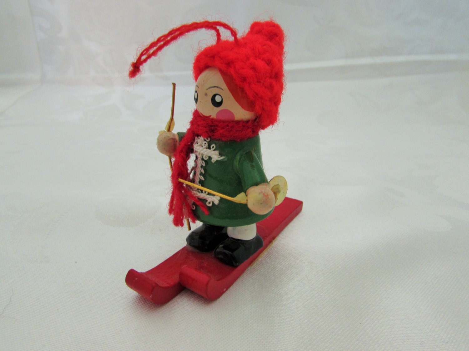 vintage skiing girl christmas ornament by etagereantiques vintage skiing girl christmas ornament by etagereantiques