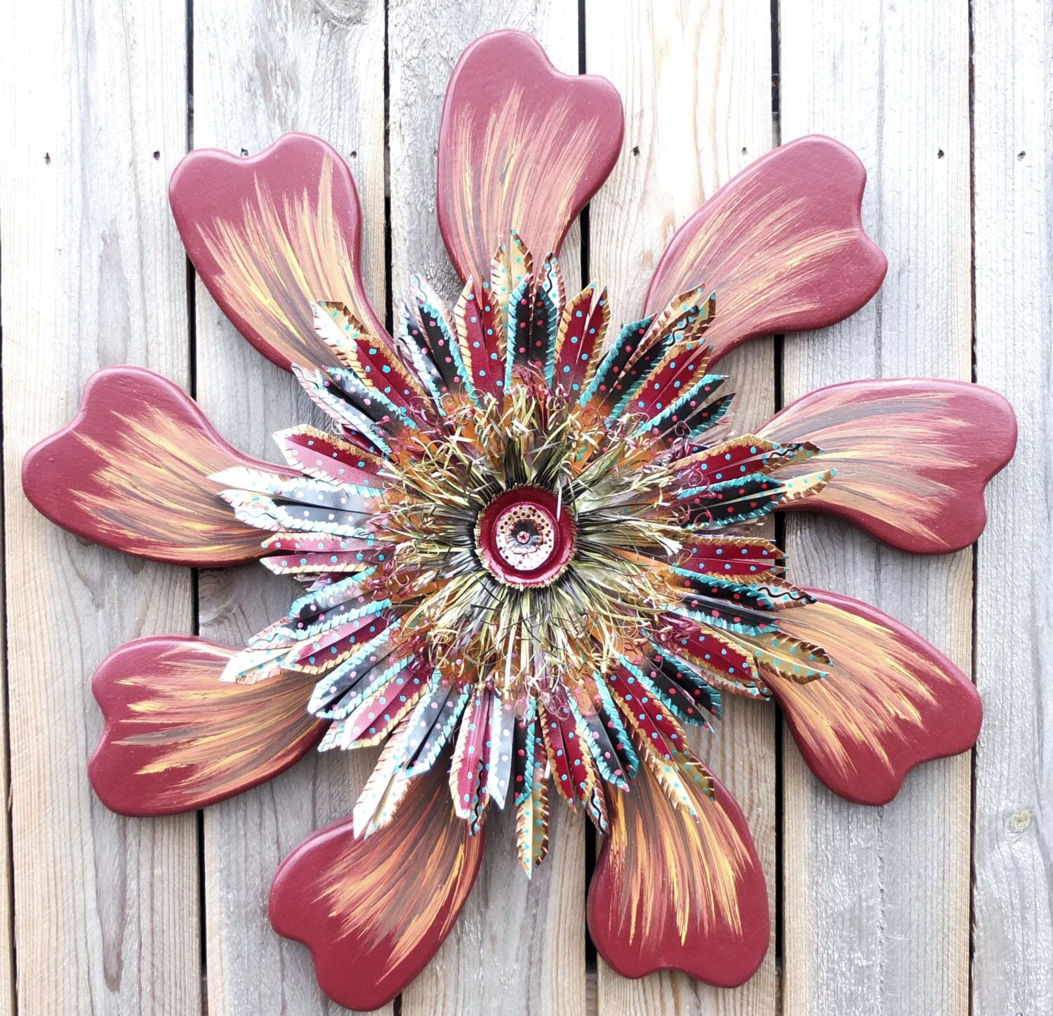 Country Home Decor Burgundy Wall Art Rustic by SalvageandBloom