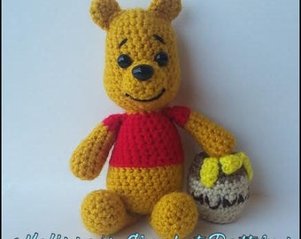 Crochet Pattern - Winnie the Pooh and his Hunny Pot