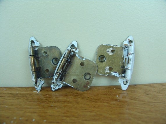 Items similar to 24 vintage kitchen cabinet hinges hardware brass
