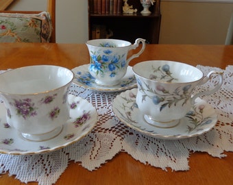 Royal Albert Tea Set Teacup and Saucer Rosina Teacup and Saucer / Tea Party Teacups / English Teacups