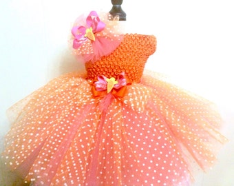 Orange & Peach Tutu Ready2Ship Perfect for: spring, Easter, OOC, pageabt wear, photo prop, birthday tutu, (hat sold separately)
