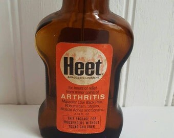Vintage apothecary bottle old medicine bottle brown glass apothecary jar vintage medicine Heet arthritis medicine old bottle tinctures