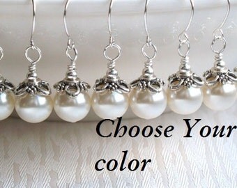 Bridesmaid Pearl Earrings Ivory Swarovski Pearl Bridesmaid earrings Pearl Bridesmaid gift Bridesmaid jewelry Ivory wedding Jewelry earrings