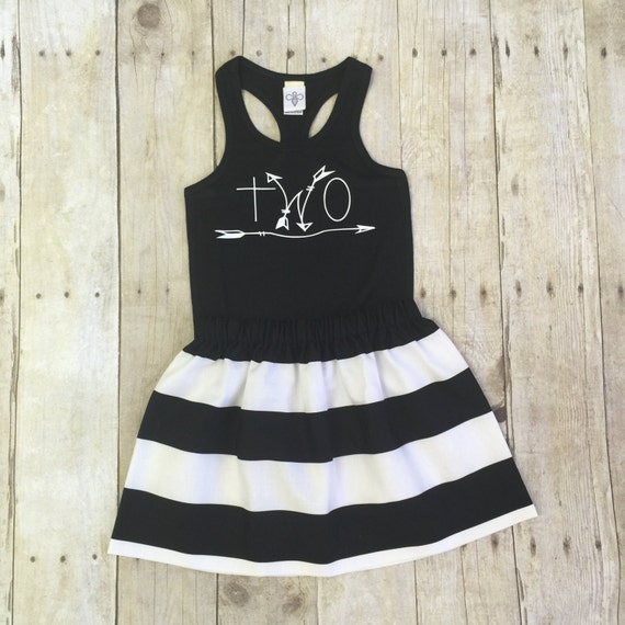 two black and white stripe birthday outfit