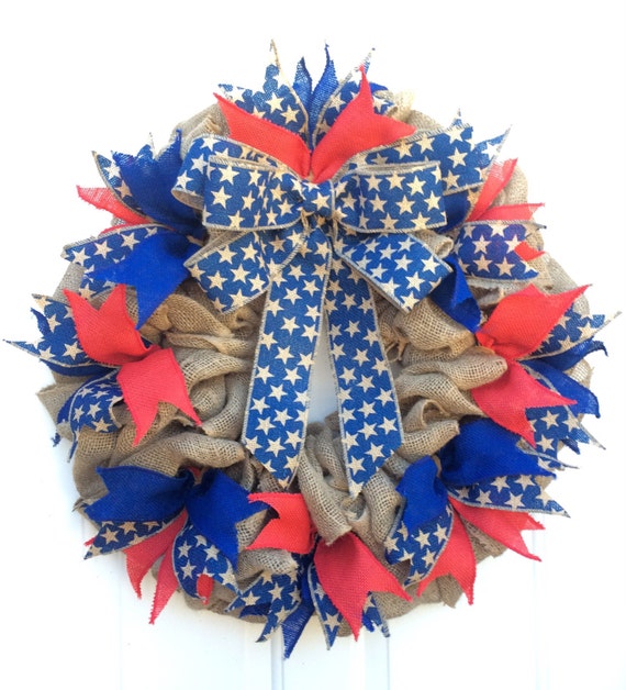SALE Patriotic Wreath Fourth Of July by GrandEntranceWreaths