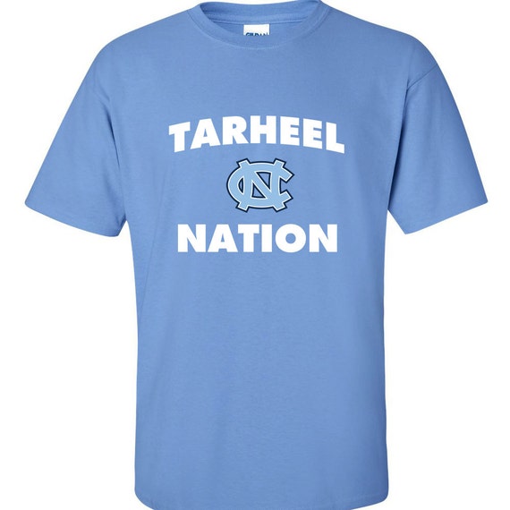 white and unc blue graphic tee