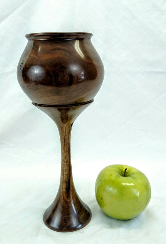 Handmade walnut wood goblet