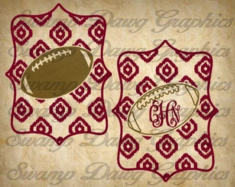 Ikat Football Monogram svg, football monogram, Ikat football svg, silhouette, cricut, svg, decal, vinyl, cut file ikat cut file monogram svg