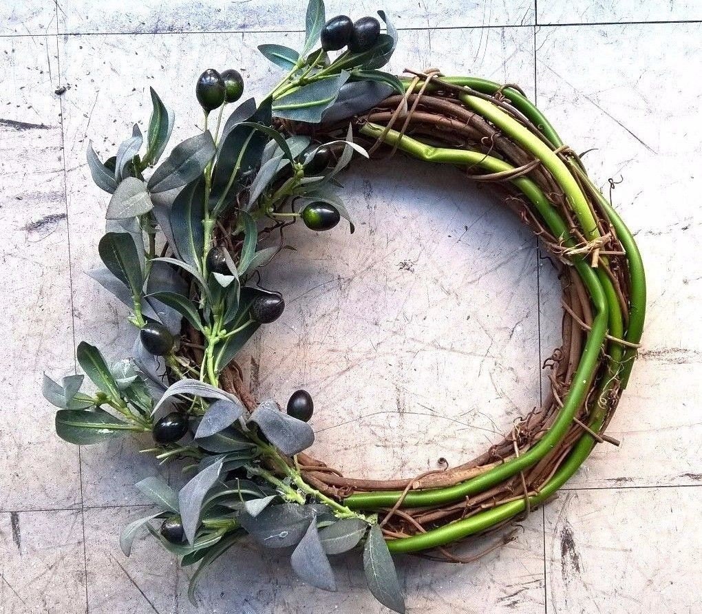 Olive Wreath Traditional Greek Wreath Hanging by RusticHouse11