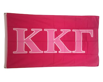 Kappa Kappa Gamma Dark Pink/Light Pink Letter Flag 3' x 5' kkg