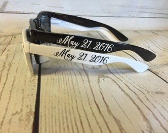 Bride Sunglasses - Groom Sunglasses - Bride and Groom Sunglasses - Destination Wedding Favors - Engagement Photo Props - Custom Sunglasses