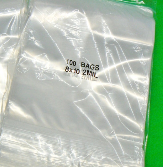 100 8x10 Ziplock Clear Reclosable 2 ML Bags