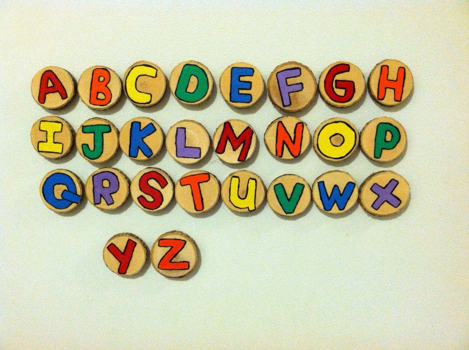 Alphabet wood slice by LightofdayCreations on Etsy