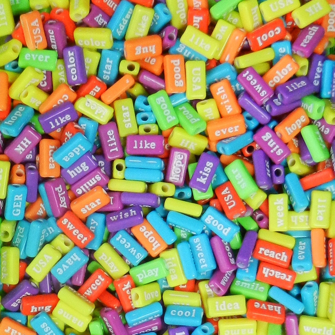 Word Beads 100 15mm Bright Letter Beads ABC beads ABC