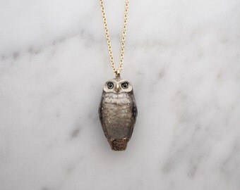 Happy, Spotted Owl whistle pendent Necklace.