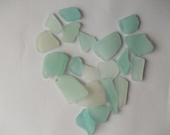 Sea Glass / Light blue beach glass / Teal white sea glass / Baltic sea beach glass bulk