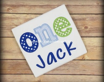 Blue and green boy birthday party shirt, ONE birthday shirt, boy birthday party shirt, first birthday, second birthday, third birthday