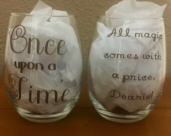 Once Upon a Time stemless wine glass set
