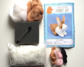 Rabbit kit make your own needle felted bunny