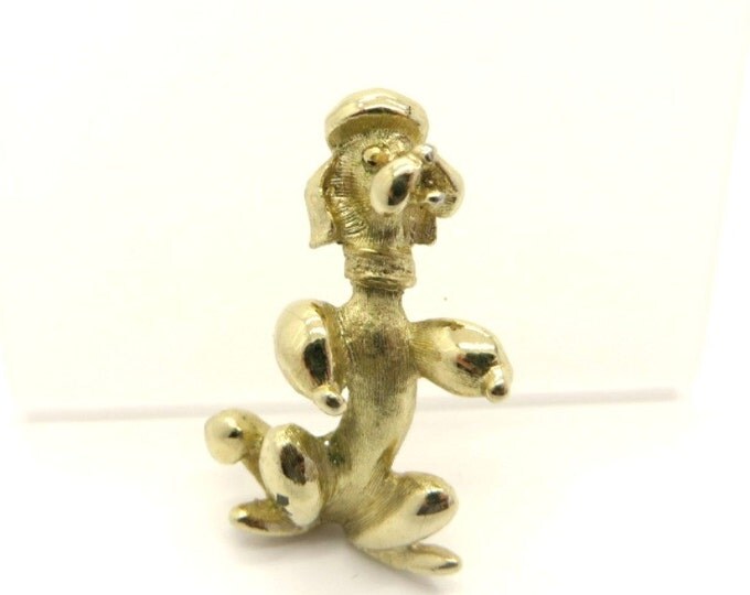 Sarah Coventry Poodle Brooch, Vintage Gold Tone 1960s Dog Pin