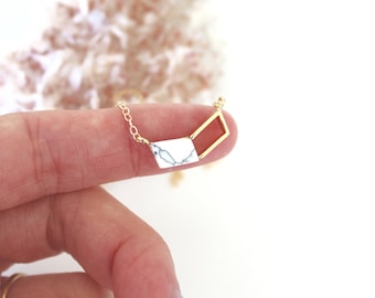 Minimalist necklace - dainty necklace gold - geometric necklace - tiny necklace - everyday necklace - simple necklace - modern necklace