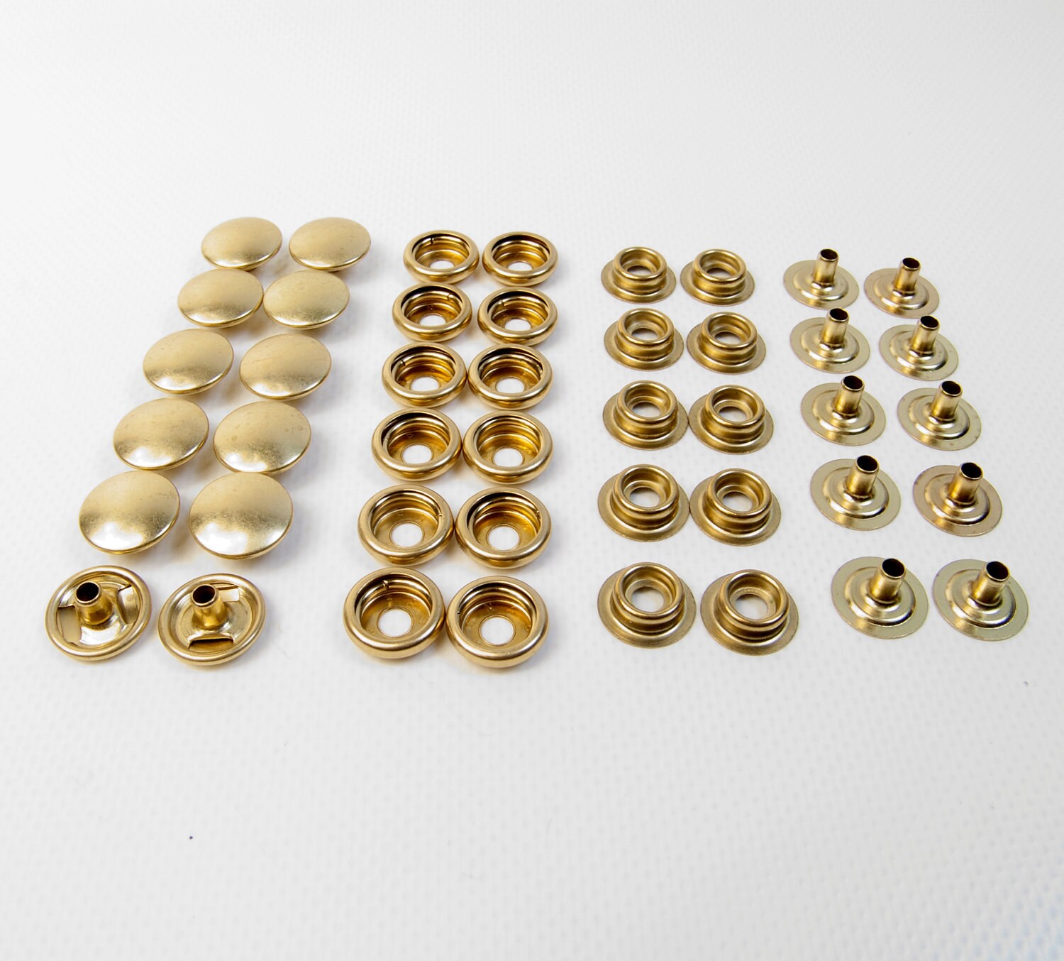 Brass Snaps, 100% Brass Not Plated, Line 24 10 Pc. Set Shipped from The ...