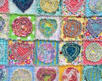 Rag Quilt pattern instant download PDF PATTERN-TUTORIAL “Summer in the Park” 42"x49"
