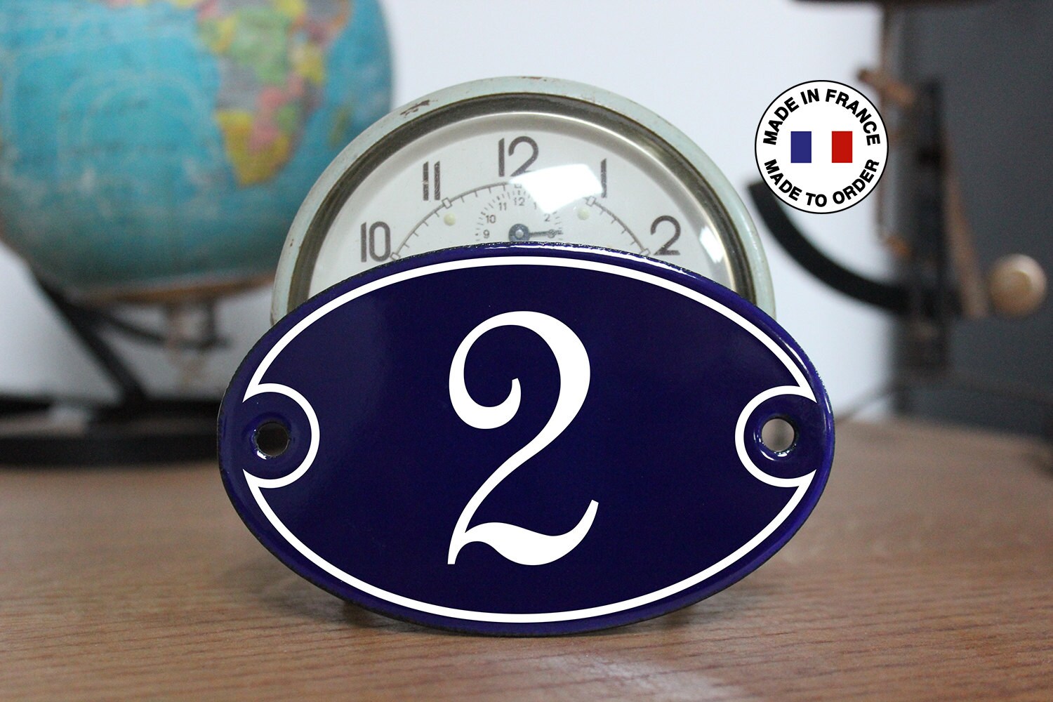 French enamel house number sign 4 x 6 made to